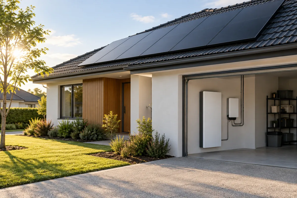 Residential rooftop solar and home battery system