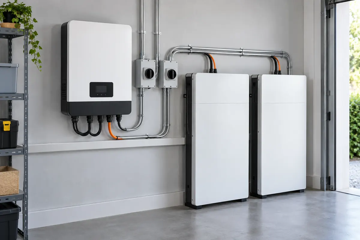 Hybrid solar inverter installed with battery storage